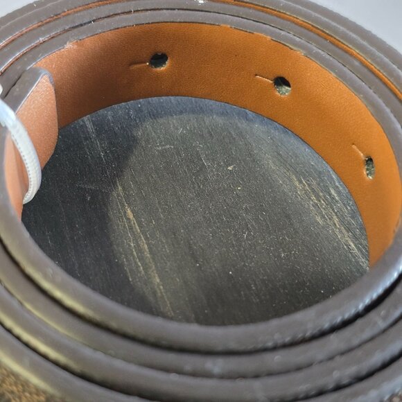 Michael Michael Kors MK Gold Brown Reversible Canvas Women's Skinny Belt, M, NWT - Picture 8 of 11